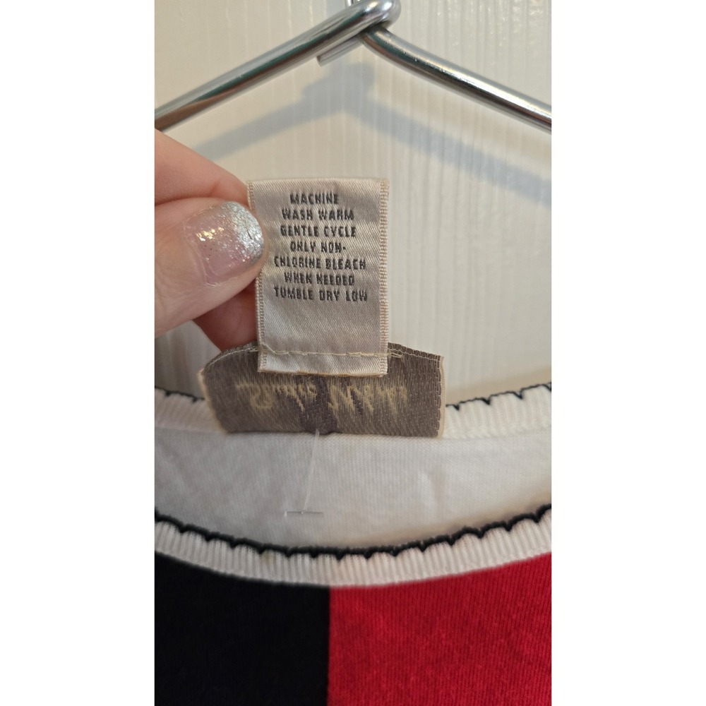 Vintage Studio Works Patriotic Colorblock USA Stars Shirt Womens XL Y2K Merica - Picture 4 of 5